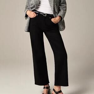 J Crew Women's '96 Slim High Rise Wide Leg Jean Size 24 Black